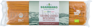 Макаронные изделия Sgambaro BIO Спагетти №5 цельнозерновые, Италия