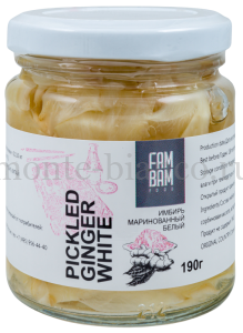 Имбирь FAM BAM FOOD маринованный белый 190 г, Китай