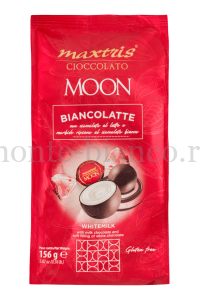 Шоколадные конфеты Moon Maxtris с начинкой из белого шоколада 156 г, пакет, Италия