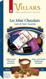 Шоколад Villars Ассорти горького и молочного шоколада в мини-плитках 250 г, Швейцария
